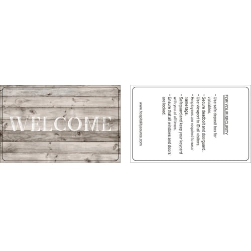 RFID Welcome Key Card, Aged Wood Theme